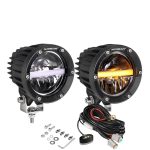 AUXBEAM LUCES LED REDONDAS DE 4 PULGADAS CON DISEÑO ÁMBAR DRL